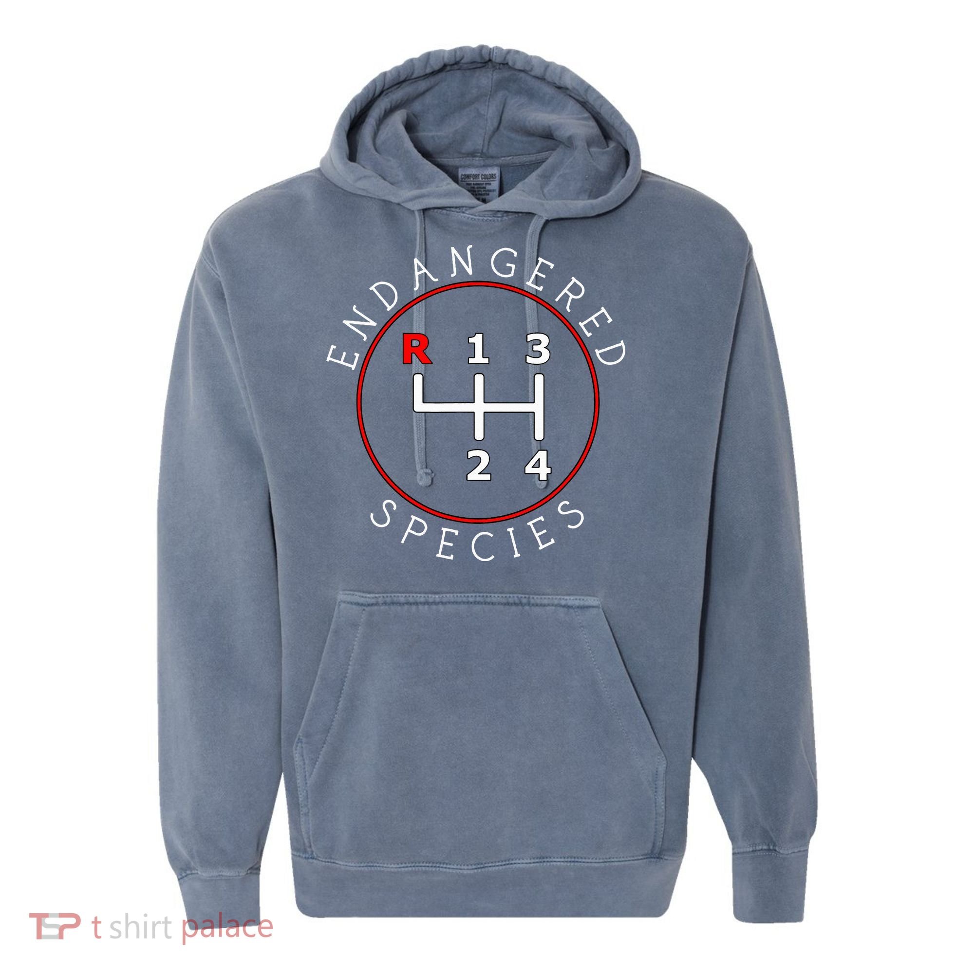 Endangered Species Manual Gearbox Stick Shift 4 Speed 1320 Comfort Colors Garment-Dyed Hooded Sweatshirt