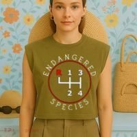 Endangered Species Manual Gearbox Stick Shift 4 Speed 1320 Garment-Dyed Women's Muscle Tee thumb 4