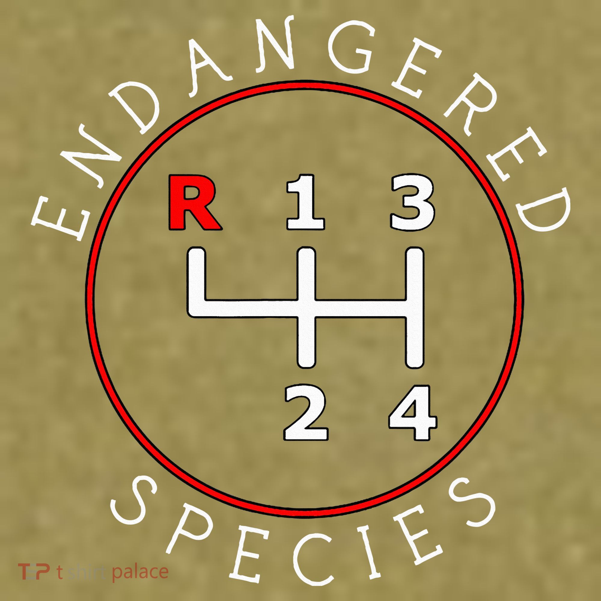 Endangered Species Manual Gearbox Stick Shift 4 Speed 1320 Garment-Dyed Women's Muscle Tee