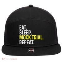 Eat Sleep Mock Trial Repeat Funny Lawyer Gift 7 Panel Mesh Trucker Snapback Hat thumb 0