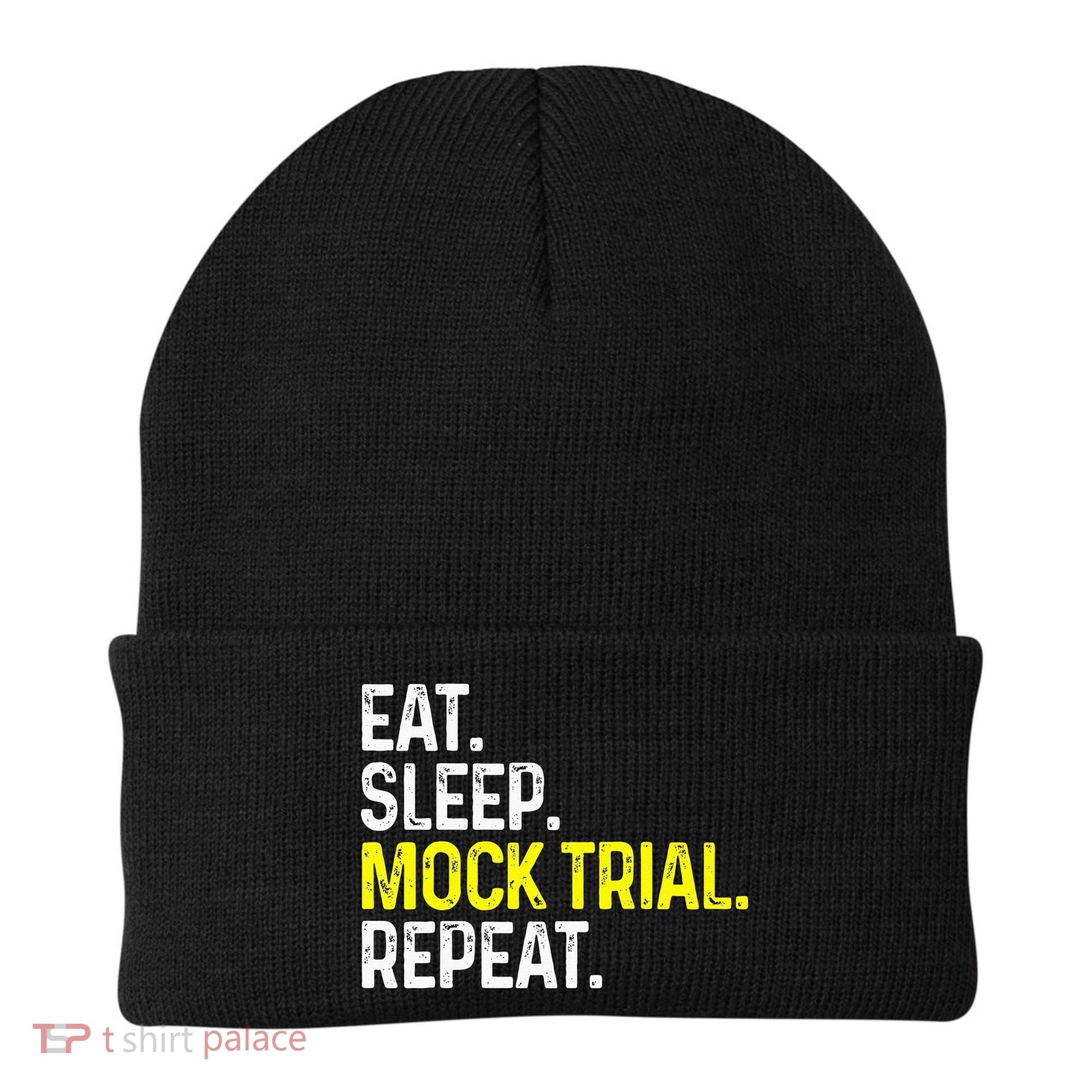 Eat Sleep Mock Trial Repeat Funny Lawyer Gift Beanie