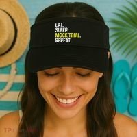 Eat Sleep Mock Trial Repeat Funny Lawyer Gift Visor thumb 2