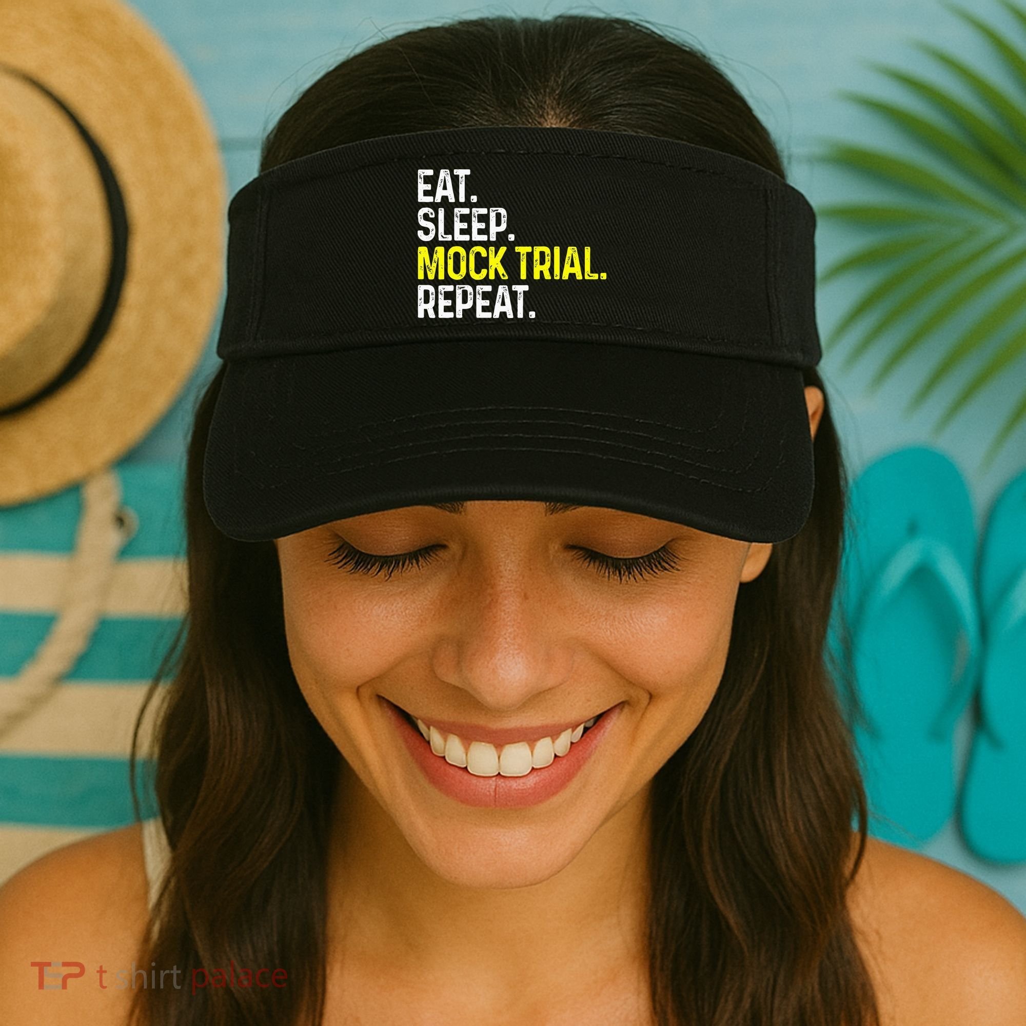 Eat Sleep Mock Trial Repeat Funny Lawyer Gift Visor