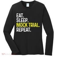 Eat Sleep Mock Trial Repeat Funny Lawyer Gift Women's Long Sleeve Shirt thumb 0