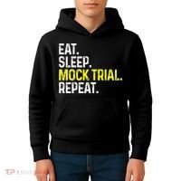 Eat Sleep Mock Trial Repeat Funny Lawyer Gift Kids Hoodie thumb 4