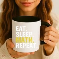 Eat Sleep Math Repeat Mathematics Gift Meaningful Gift Coffee Mug thumb 3