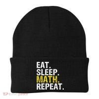 Eat Sleep Math Repeat Mathematics Gift Meaningful Gift Beanie thumb 0