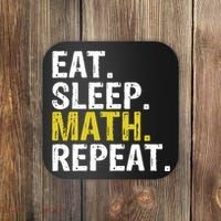 Eat Sleep Math Repeat Mathematics Gift Meaningful Gift Coaster thumb 0