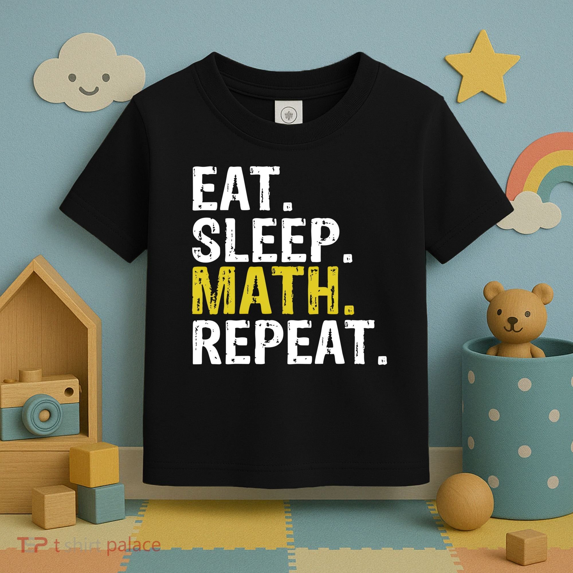 Eat Sleep Math Repeat Mathematics Gift Meaningful Gift Toddler T-Shirt