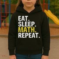 Eat Sleep Math Repeat Mathematics Gift Meaningful Gift Kids Hoodie thumb 3