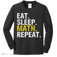 Eat Sleep Math Repeat Mathematics Gift Meaningful Gift Kids Long Sleeve Shirt thumb 0