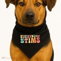 Everybody Stims Neurodiversity Acceptance SPED Teacher  USA-Made Doggie Bandana thumb 1