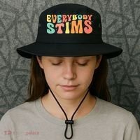 Everybody Stims Neurodiversity Acceptance SPED Teacher  Bucket Hat thumb 3