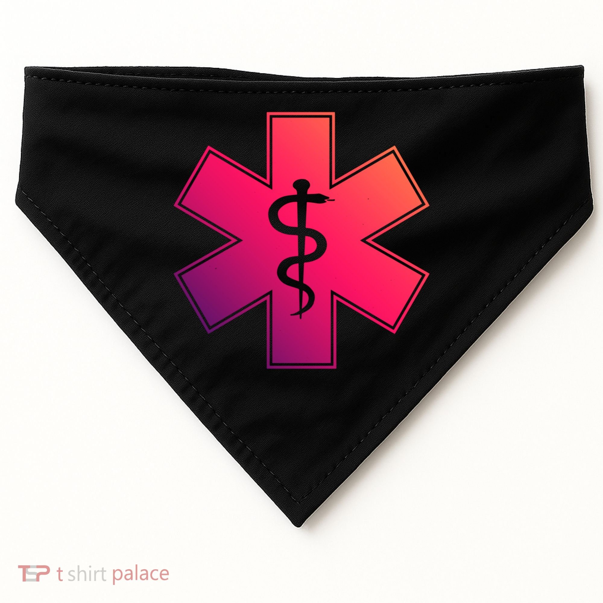 Emt Star Of Life Ems First Responder Emts Gift USA-Made Doggie Bandana