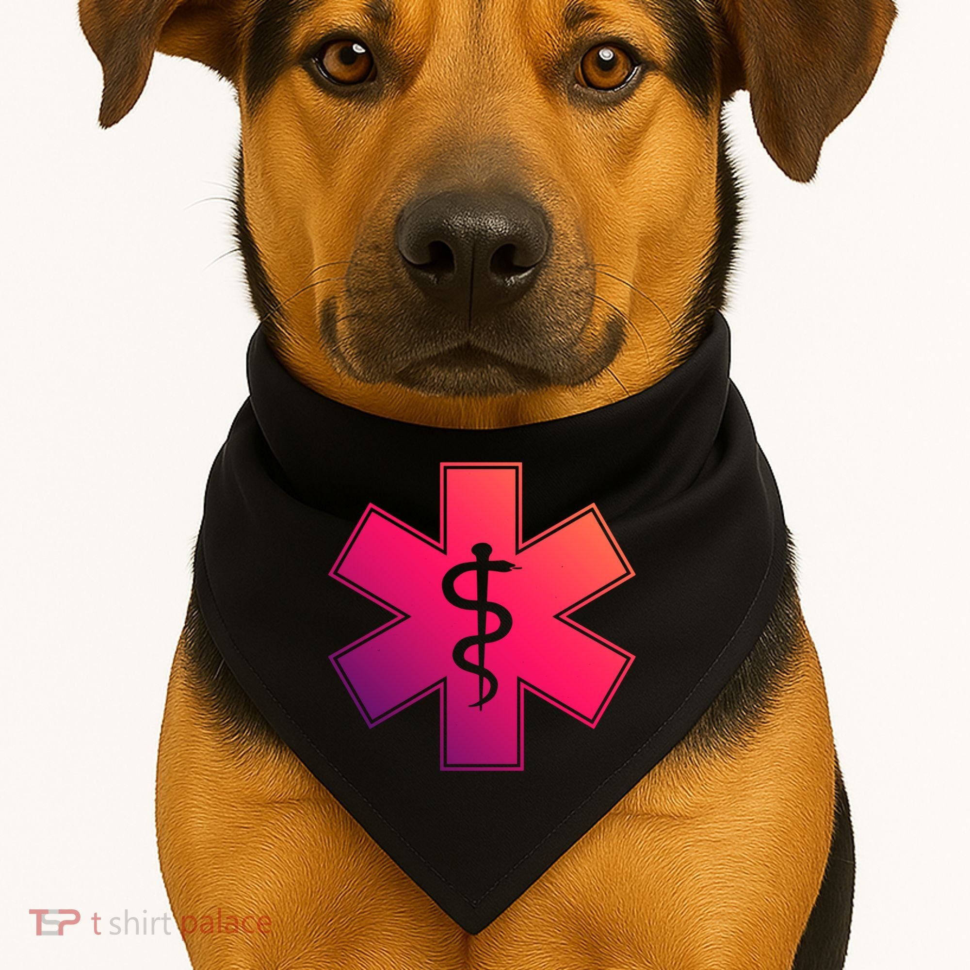 Emt Star Of Life Ems First Responder Emts Gift USA-Made Doggie Bandana