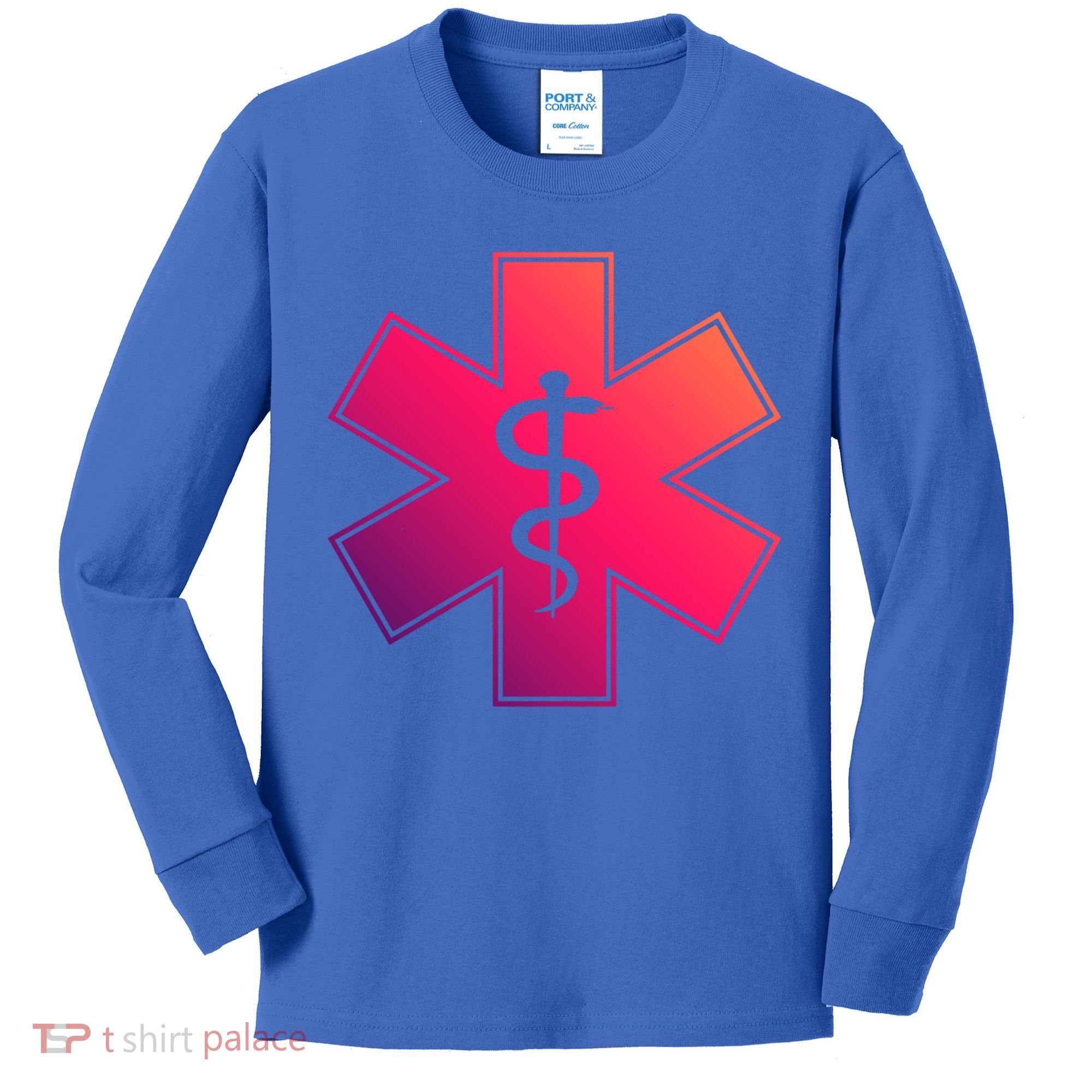 Emt Star Of Life Ems First Responder Emts Gift Kids Long Sleeve Shirt
