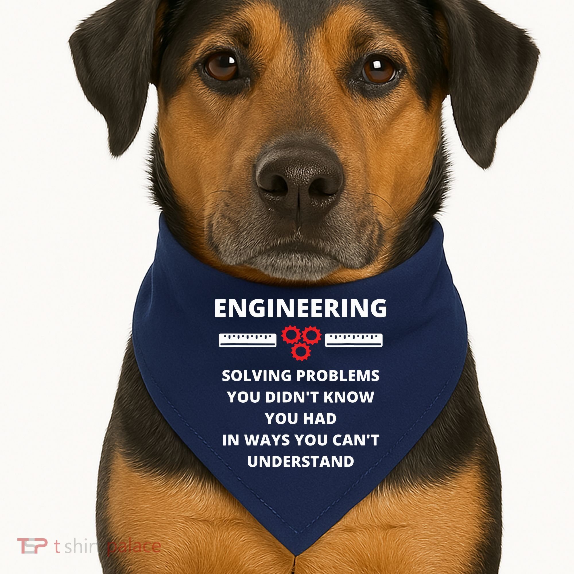 Engineering Solving Problems Funny Sarcastic Engineer USA-Made Doggie Bandana
