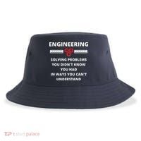 Engineering Solving Problems Funny Sarcastic Engineer Sustainable Bucket Hat thumb 0