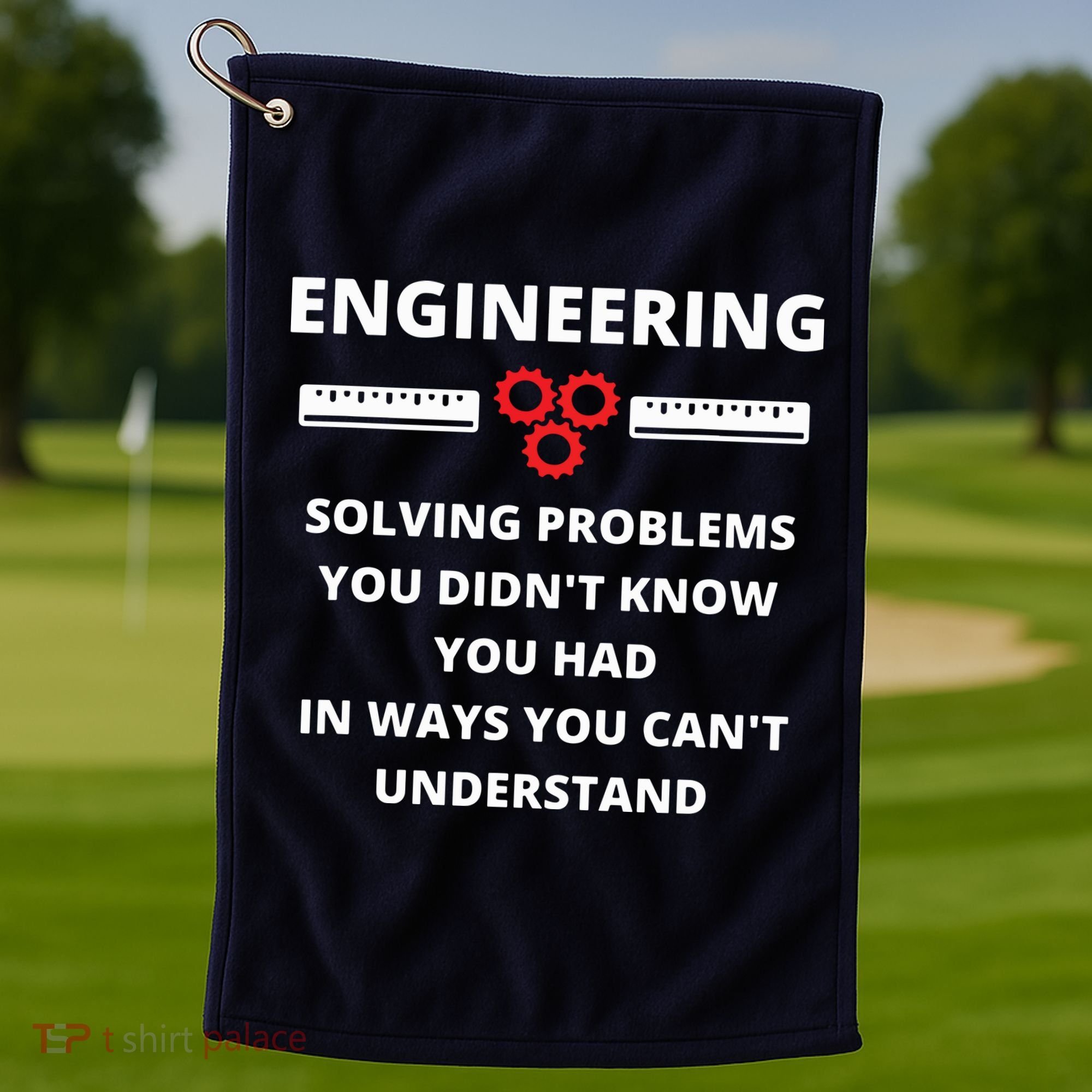 Engineering Solving Problems Funny Sarcastic Engineer Golf Towel
