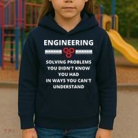 Engineering Solving Problems Funny Sarcastic Engineer Kids Hoodie thumb 3