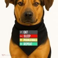 Eat Sleep Pickleball Repeat Funny Pickle Ball USA-Made Doggie Bandana thumb 1