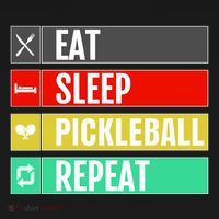 Eat Sleep Pickleball Repeat Funny Pickle Ball USA-Made Doggie Bandana thumb 2
