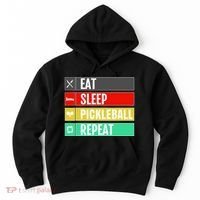 Eat Sleep Pickleball Repeat Funny Pickle Ball Hoodie thumb 0