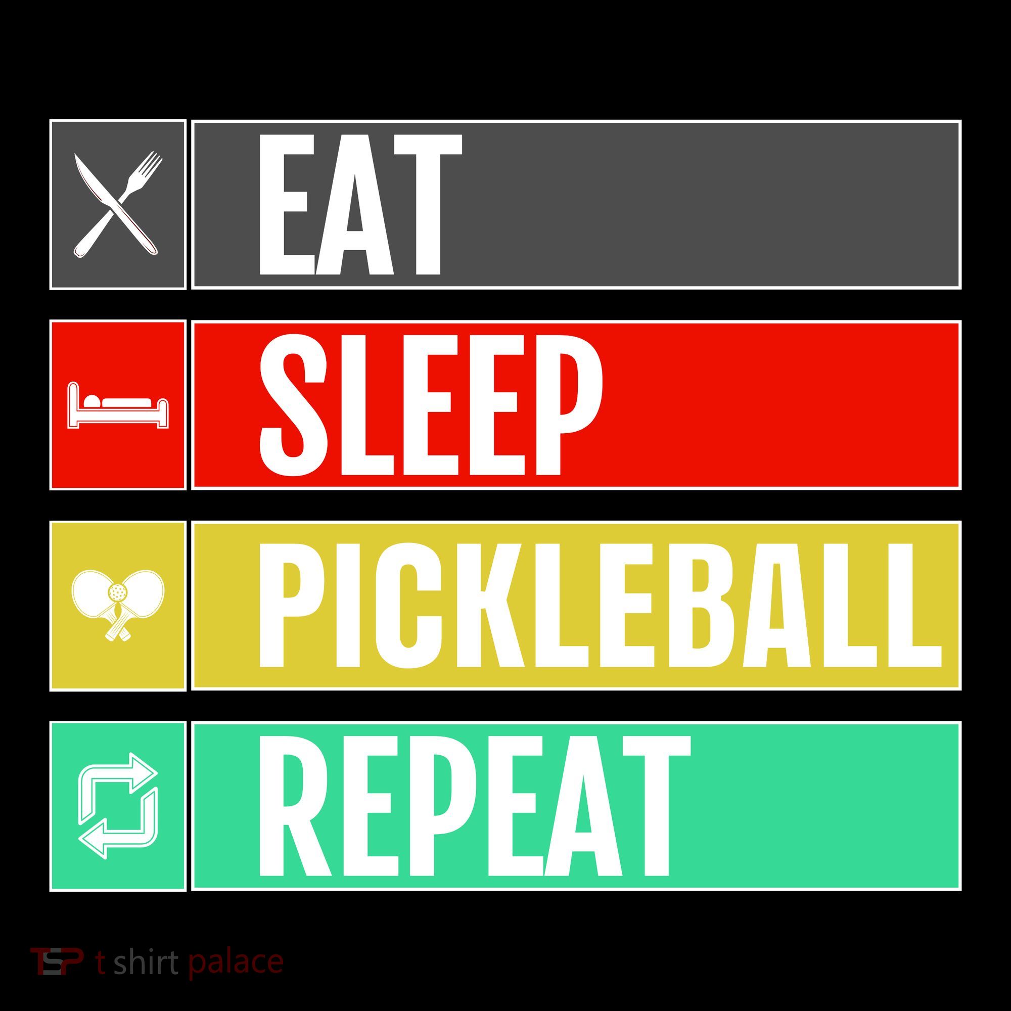 Eat Sleep Pickleball Repeat Funny Pickle Ball Apron