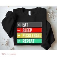 Eat Sleep Pickleball Repeat Funny Pickle Ball Sweatshirt thumb 2
