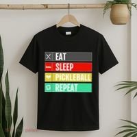 Eat Sleep Pickleball Repeat Funny Pickle Ball T-Shirt thumb 2