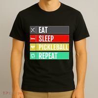 Eat Sleep Pickleball Repeat Funny Pickle Ball T-Shirt thumb 3
