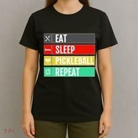 Eat Sleep Pickleball Repeat Funny Pickle Ball T-Shirt thumb 4