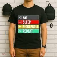 Eat Sleep Pickleball Repeat Funny Pickle Ball T-Shirt thumb 6