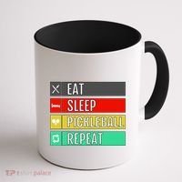 Eat Sleep Pickleball Repeat Funny Pickle Ball Coffee Mug thumb 1