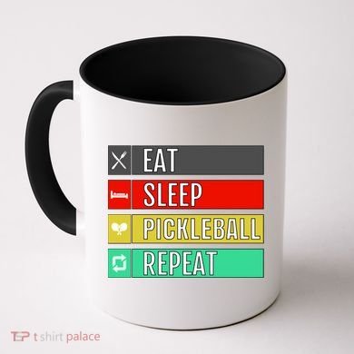Eat Sleep Pickleball Repeat Funny Pickle Ball Coffee Mug