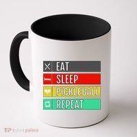 Eat Sleep Pickleball Repeat Funny Pickle Ball Coffee Mug thumb 0