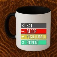 Eat Sleep Pickleball Repeat Funny Pickle Ball Coffee Mug thumb 2