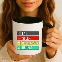 Eat Sleep Pickleball Repeat Funny Pickle Ball Coffee Mug thumb 3