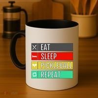 Eat Sleep Pickleball Repeat Funny Pickle Ball Coffee Mug thumb 4
