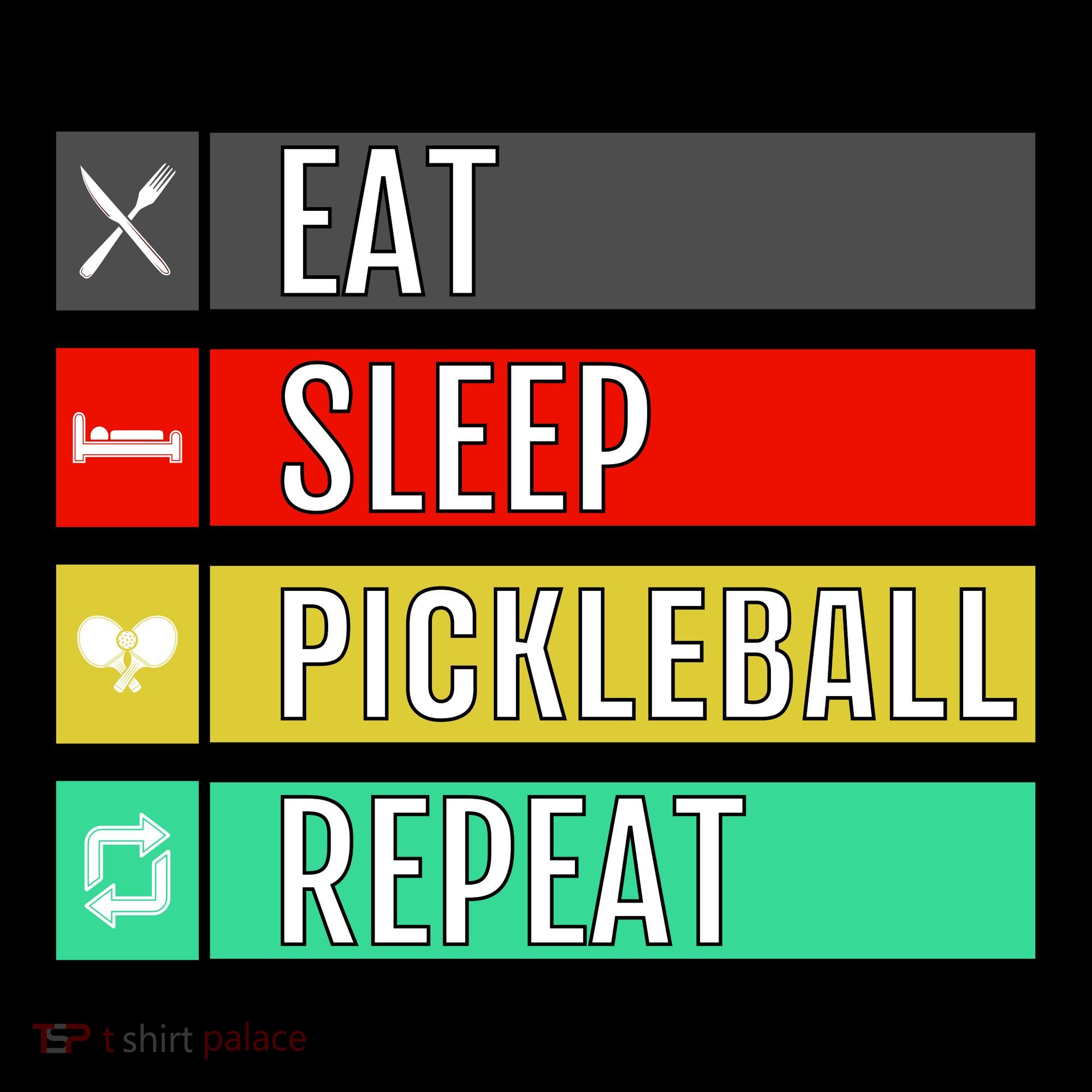Eat Sleep Pickleball Repeat Funny Pickle Ball Coffee Mug