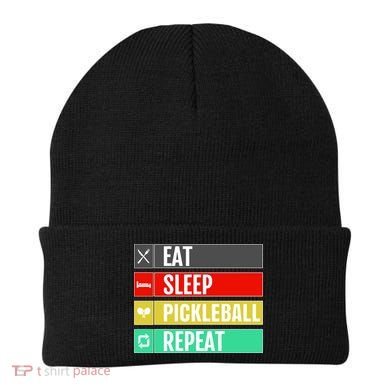 Eat Sleep Pickleball Repeat Funny Pickle Ball Beanie