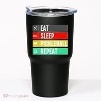 Eat Sleep Pickleball Repeat Funny Pickle Ball Tumbler thumb 0