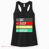 Eat Sleep Pickleball Repeat Funny Pickle Ball Women's Tank Top thumb 0