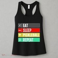 Eat Sleep Pickleball Repeat Funny Pickle Ball Women's Tank Top thumb 3