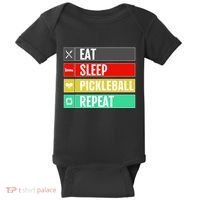 Eat Sleep Pickleball Repeat Funny Pickle Ball Baby Bodysuit thumb 0
