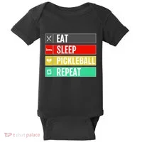 Eat Sleep Pickleball Repeat Funny Pickle Ball Baby Bodysuit thumb 0