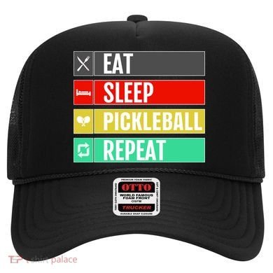 Eat Sleep Pickleball Repeat Funny Pickle Ball Hat