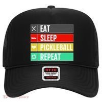Eat Sleep Pickleball Repeat Funny Pickle Ball Hat thumb 0