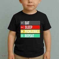 Eat Sleep Pickleball Repeat Funny Pickle Ball Toddler T-Shirt thumb 2