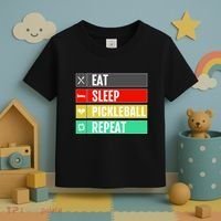 Eat Sleep Pickleball Repeat Funny Pickle Ball Toddler T-Shirt thumb 3